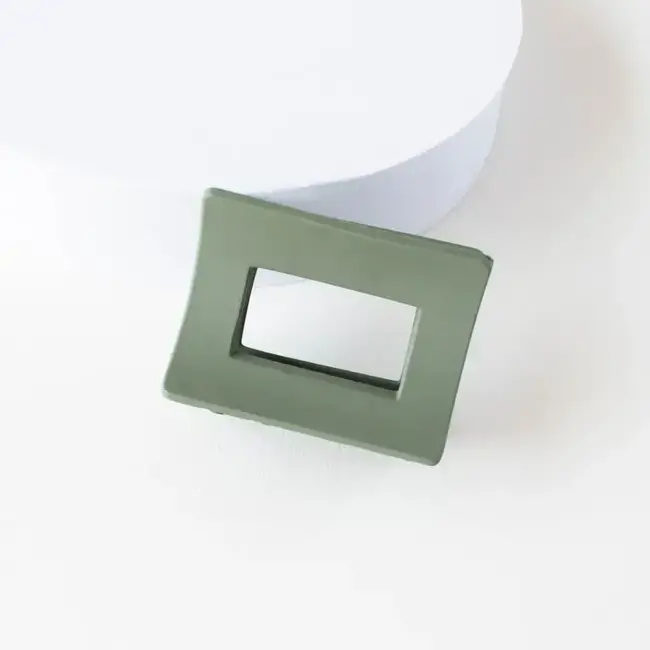 Tiepology Matte Rectangle Hair Clip Green Tea