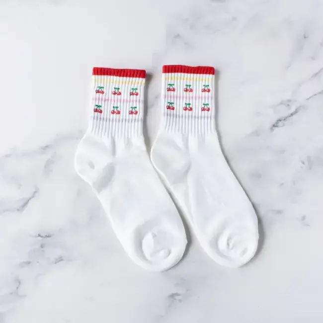 Tiepology Juicy Fruit Socks- Cherry