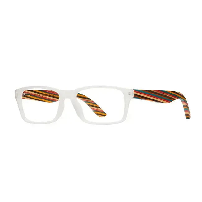 Blue Planet Eyewear Aloha - Frost Clear/Rainbow Wood +2.5