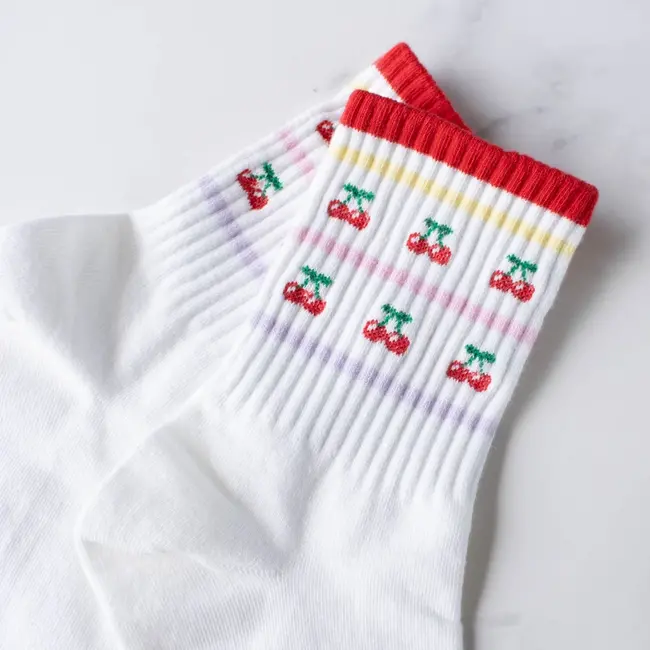 Tiepology Juicy Fruit Socks- Cherry