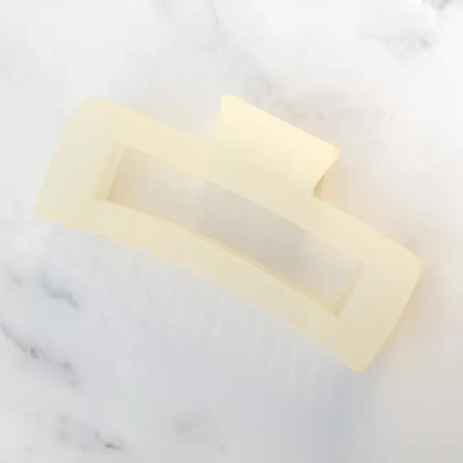 Tiepology Jumbo Rectangle Hair Clip Ice Ivory