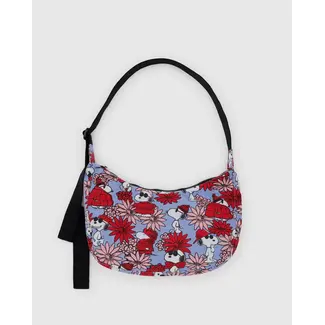 Baggu Medium Nylon Crescent Bag - Floral Snoopy