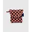 Baggu Puffy Earbuds Case - Pink Brown Check