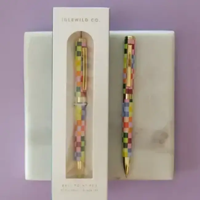 Idlewild Co. Rainbow Check Ballpoint Luxe Pen