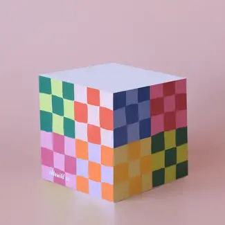 Idlewild Co. Rainbow Check - Sticky Note Cube