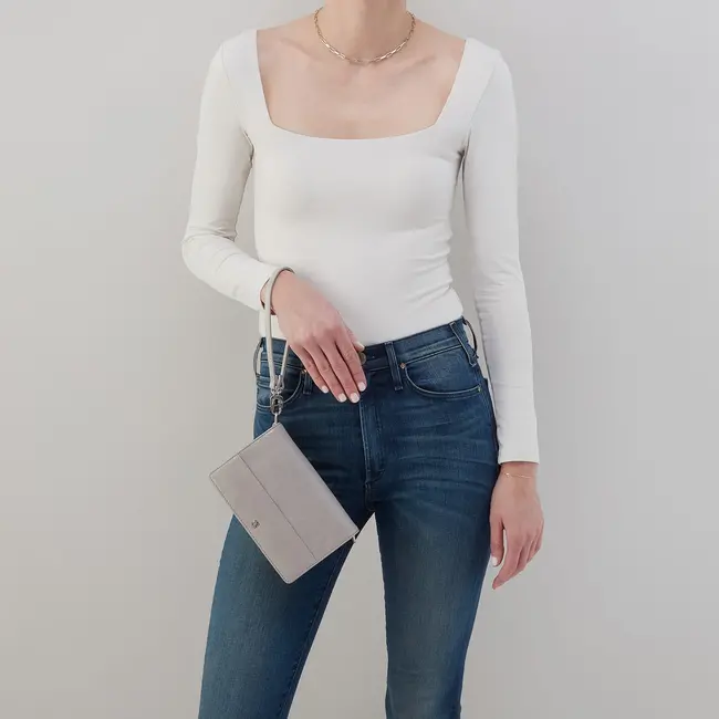 Hobo Jill Phone Crossbody-Light Grey