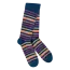 Crescent Sock Company Navy Multi Stripe - Support Fit Crew Sock