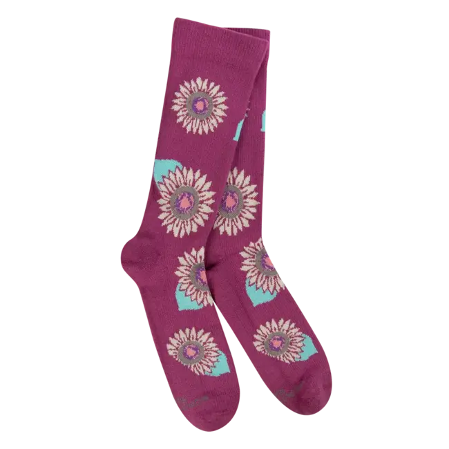 Crescent Sock Company Berry Sunflower - Supportive Fit Crew Sock M