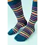 Crescent Sock Company Navy Multi Stripe - Support Fit Crew Sock