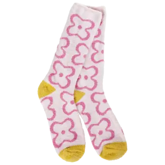 Crescent Sock Company Flower Pink - Cozy Collection Socks