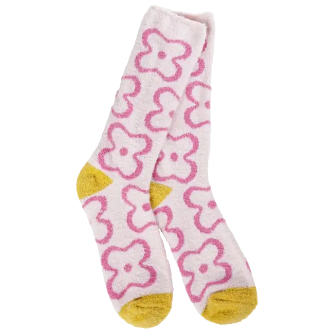 Crescent Sock Company Flower Pink - Cozy Collection Socks