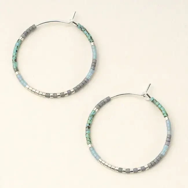 Scout Miyuki Small Hoop - Turquoise Multi/Silver