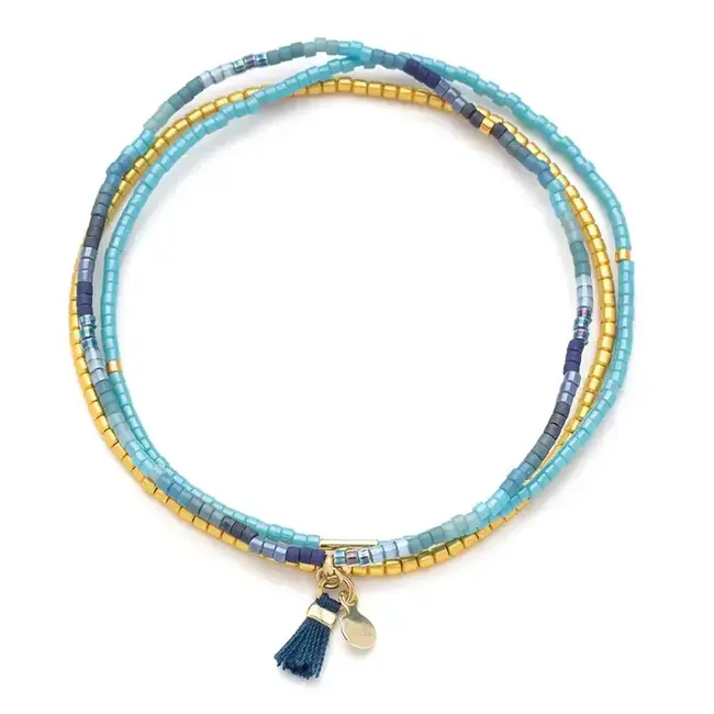 Scout Chromacolor Miyuki Bracelet Trio- Cobalt Multi/Gold