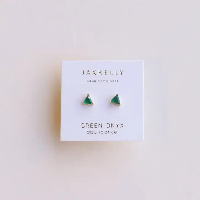 JaxKelly Earrings Mini Energy Green Onyx