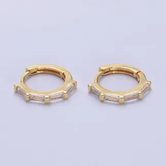 GF Huggies - Clear Baguette CZ