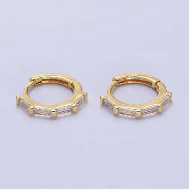 GF Huggies - Clear Baguette CZ