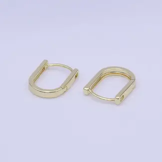 GP U-Shaped Wide Boxy Huggie Earrings