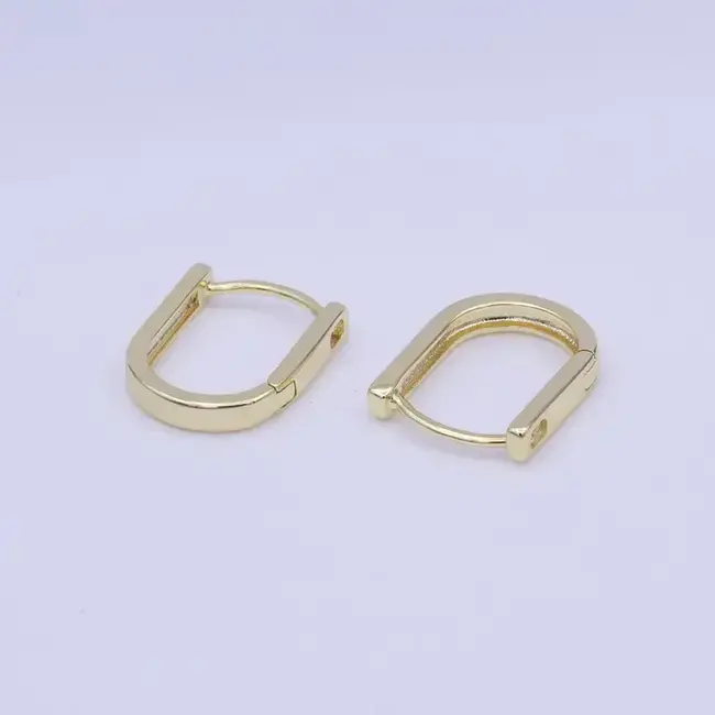 GP U-Shaped Wide Boxy Huggie Earrings