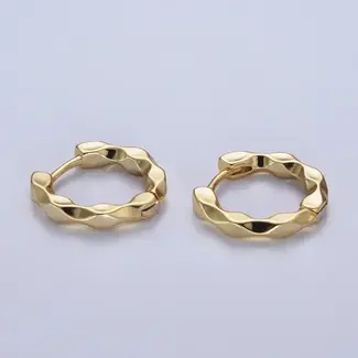 GP 16mm Flat Twist Geometric Huggie Earrings