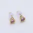 GF Tiny Heart Bezel Set CZ Earrings - Pink