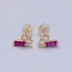 GF Dainty Pink CZ Baguette Studs