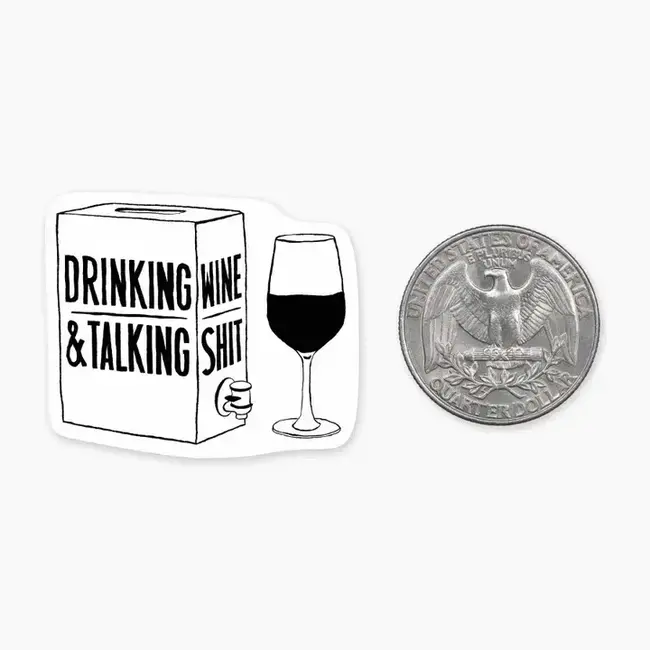 Nice Enough Stickers Drinking Wine - Mini Sticker