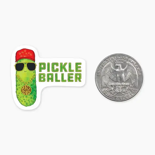 Nice Enough Stickers Mini Sticker- Pickle Baller