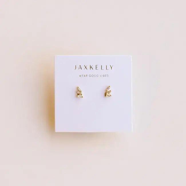 JaxKelly Offset Trio Earrings- White CZ