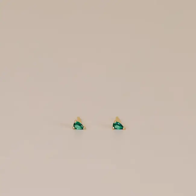JaxKelly Teardrop Earrings - Emerald CZ