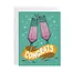 Punch Bowl Paper Champagne Flutes Congrats Card