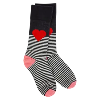 Crescent Sock Company Luxe Collection - Black Multi Heart