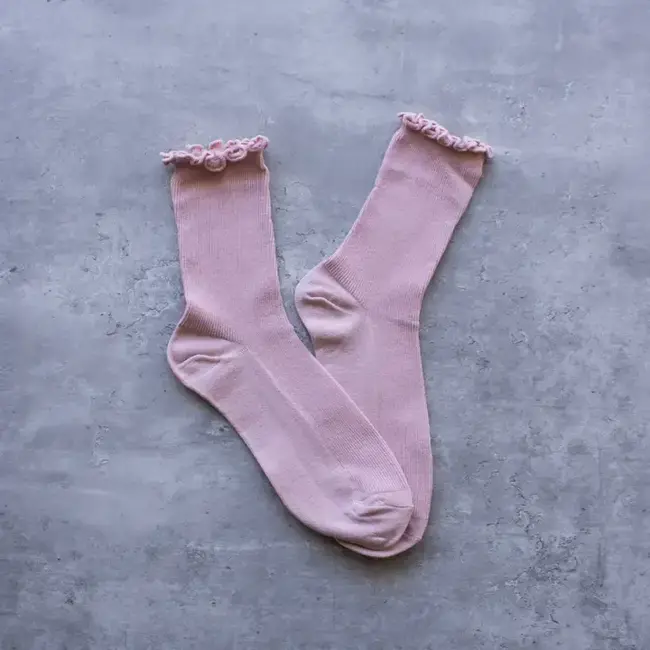 Tiepology Wednesday Ruffle Socks - Pink