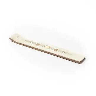 Matr Boomie Indukala Moon Phase Incense Holder - Hand Carved Wood Bone