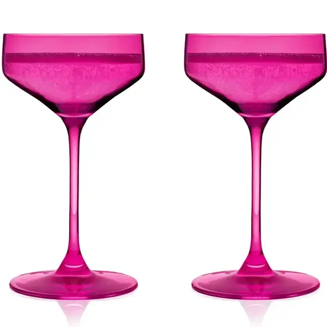 Viski Nouveau European Crystal Coupes | Berry