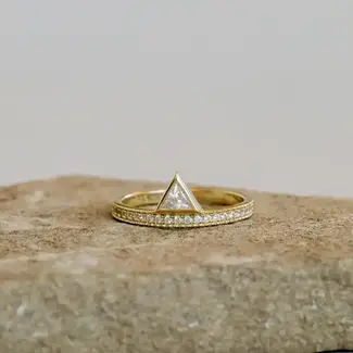 JaxKelly Stacked Triangle CZ Ring - Size 6