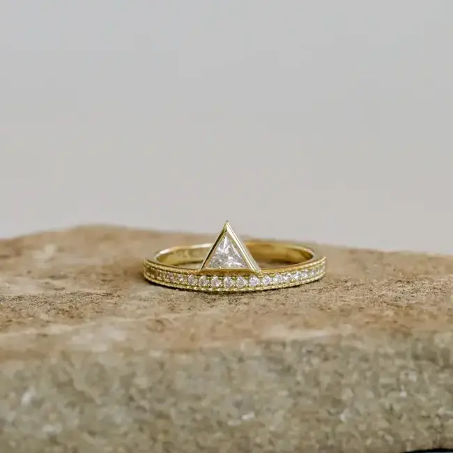 JaxKelly Stacked Triangle CZ Ring - Size 7