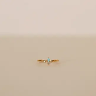 JaxKelly Turquoise & CZ Floating Gemstone Ring - Size 6