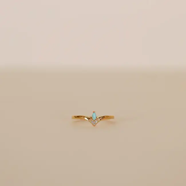 JaxKelly Turquoise & CZ Floating Gemstone Ring - Size 7
