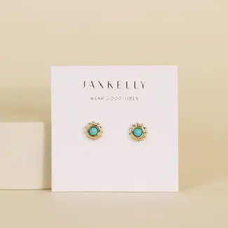 JaxKelly Turquoise Sun Stud Earrings
