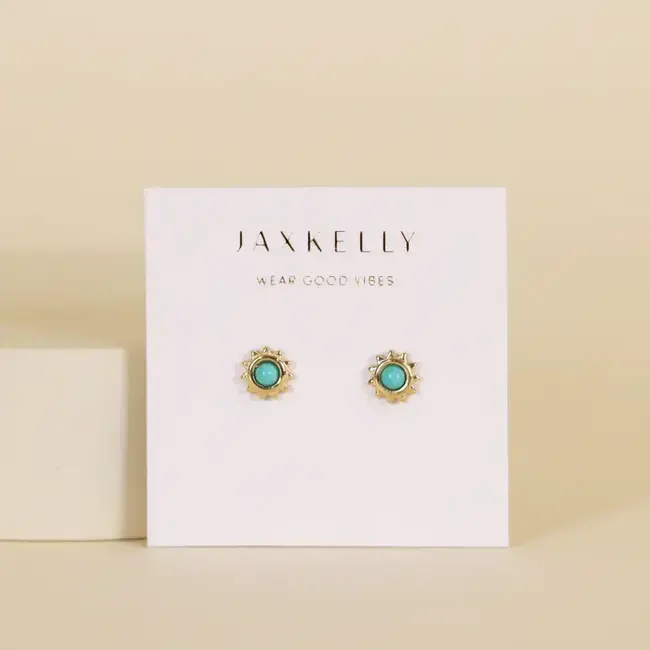 JaxKelly Turquoise Sun Stud Earrings