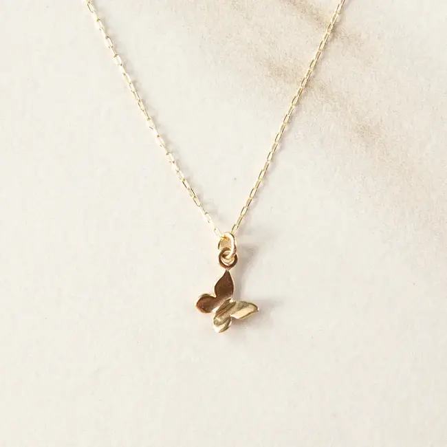 Tasi FINE Solid 14k Butterfly Necklace 112-08