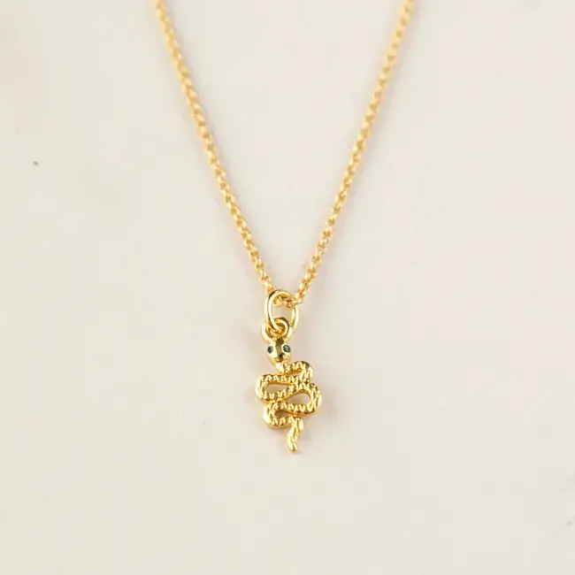 Tasi & Stowaway Crystal Snake Necklace