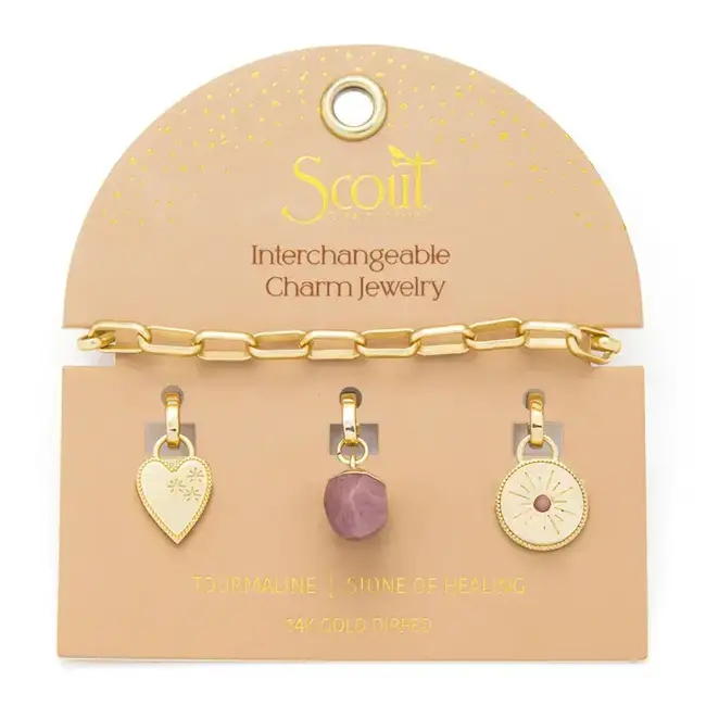 Scout Interchangeable Charm Bracelet - Tourmaline/Healing/Gold