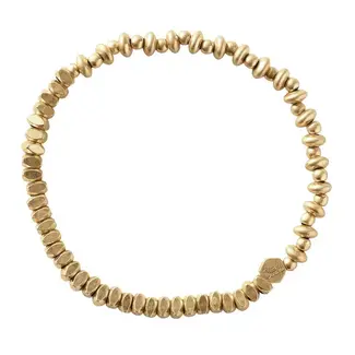 Scout Mini Metal Stacking Bracelet - Mixed Gold Beads