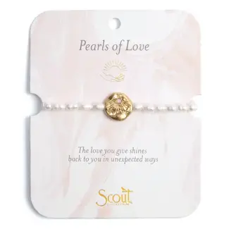 Scout Pearl Affirmation Bracelet - Love/Gold
