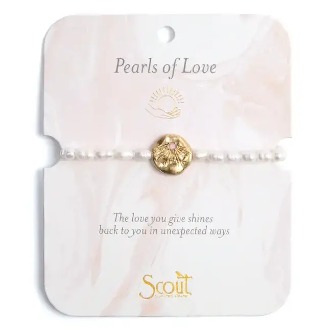 Scout Pearl Affirmation Bracelet - Love/Gold