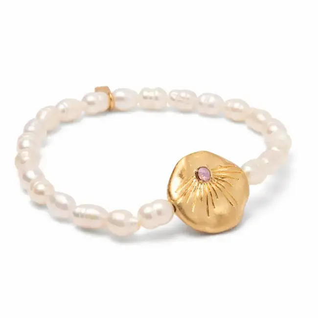 Scout Pearl Affirmation Bracelet - Love/Gold