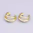 GF 30mm Triple Band Bar C-Shaped Earrings