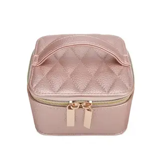 Brouk and Co. Leah Quilted Jewelry Case - Pink