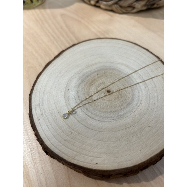 Tasi FINE 14k Tiny Moonstone Necklace 112-05